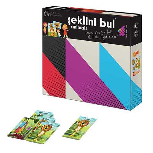 ŞEKLİNİ BUL (Animals) Zeka Oyunu 3+ Yaş 1+ Oyuncu