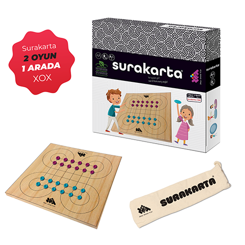 SURAKARTA & XOX (2 Oyun 1 Arada) Ahşap Zeka ve Strateji Oyunu 5+ Yaş 2 Oyuncu